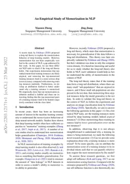 An Empirical Study of Memorization in NLP