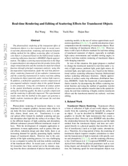 Real-time Rendering and Editing of Scattering Effects for Translucent
  Objects