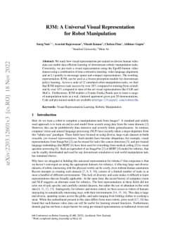 R3M: A Universal Visual Representation for Robot Manipulation