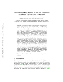 Unsupervised Pre-Training on Patient Population Graphs for Patient-Level
  Predictions