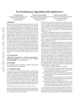 Are Evolutionary Algorithms Safe Optimizers?
