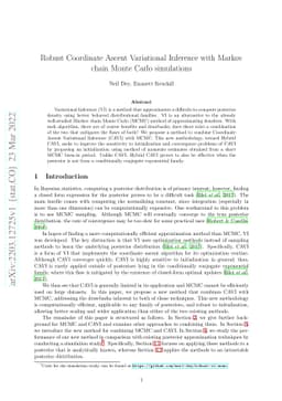 Robust Coordinate Ascent Variational Inference with Markov chain Monte
  Carlo simulations