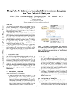 ThingTalk: An Extensible, Executable Representation Language for
  Task-Oriented Dialogues