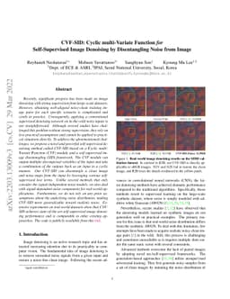 CVF-SID: Cyclic multi-Variate Function for Self-Supervised Image
  Denoising by Disentangling Noise from Image
