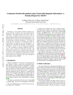 Continuous Emotion Recognition using Visual-audio-linguistic
  information: A Technical Report for ABAW3