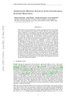 Addressing Missing Sources with Adversarial Support-Matching