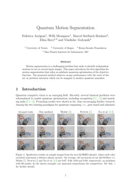 Quantum Motion Segmentation