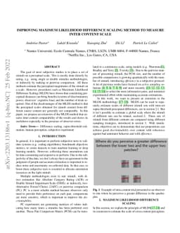 Improving Maximum Likelihood Difference Scaling method to measure inter
  content scale