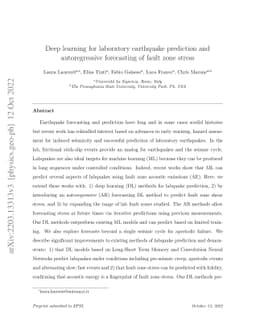 Deep learning for laboratory earthquake prediction and autoregressive
  forecasting of fault zone stress