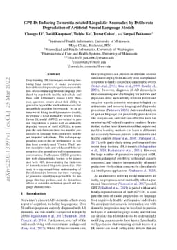 GPT-D: Inducing Dementia-related Linguistic Anomalies by Deliberate
  Degradation of Artificial Neural Language Models