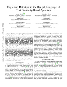 Plagiarism Detection in the Bengali Language: A Text Similarity-Based
  Approach