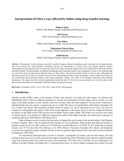Interpretation of Chest x-rays affected by bullets using deep transfer
  learning