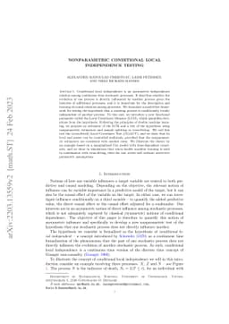 Nonparametric Conditional Local Independence Testing