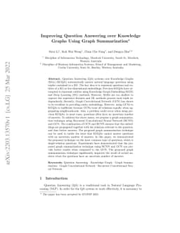 Improving Question Answering over Knowledge Graphs Using Graph
  Summarization