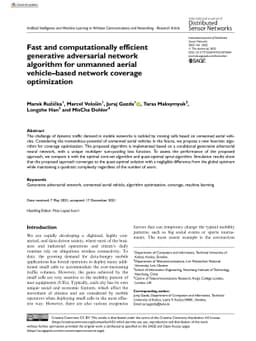 Fast and computationally efficient generative adversarial network
  algorithm for unmanned aerial vehicle-based network coverage optimization