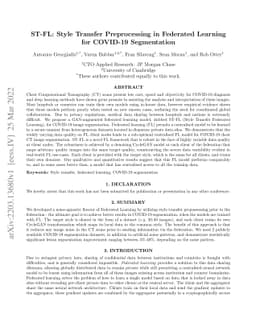 ST-FL: Style Transfer Preprocessing in Federated Learning for COVID-19
  Segmentation
