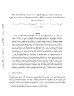 On efficient algorithms for computing near-best polynomial
  approximations to high-dimensional, Hilbert-valued functions from limited
  samples
