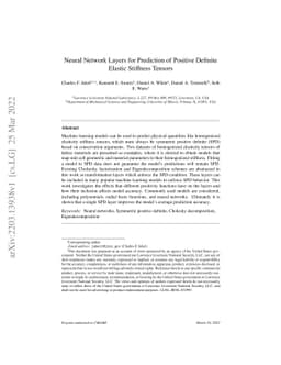 Neural Network Layers for Prediction of Positive Definite Elastic
  Stiffness Tensors