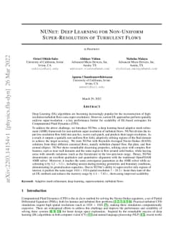 NUNet: Deep Learning for Non-Uniform Super-Resolution of Turbulent Flows