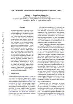 Text Adversarial Purification as Defense against Adversarial Attacks