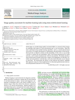Image quality assessment for machine learning tasks using
  meta-reinforcement learning