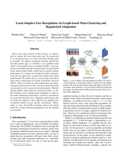 Local-Adaptive Face Recognition via Graph-based Meta-Clustering and
  Regularized Adaptation