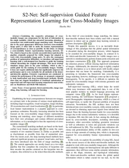 S2-Net: Self-supervision Guided Feature Representation Learning for
  Cross-Modality Images