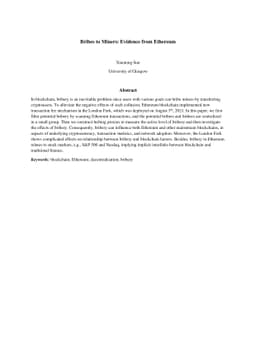 Bribes to Miners: Evidence from Ethereum