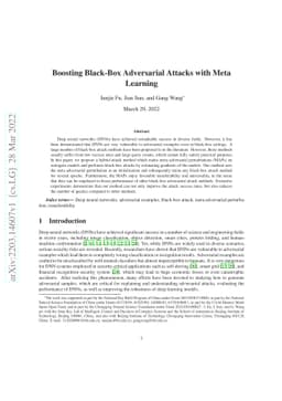 Boosting Black-Box Adversarial Attacks with Meta Learning