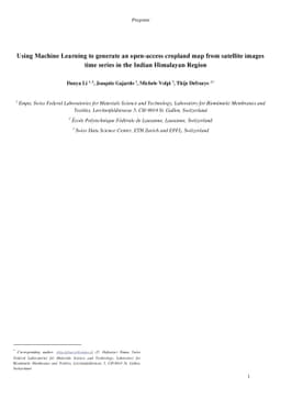 Using Machine Learning to generate an open-access cropland map from
  satellite images time series in the Indian Himalayan Region