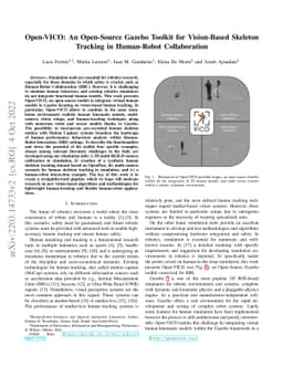 Open-VICO: An Open-Source Gazebo Toolkit for Vision-based Skeleton
  Tracking in Human-Robot Collaboration