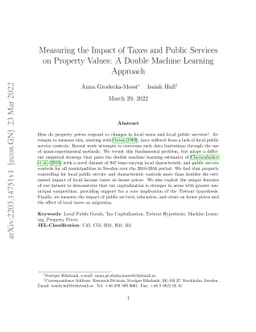 Measuring the Impact of Taxes and Public Services on Property Values: A
  Double Machine Learning Approach