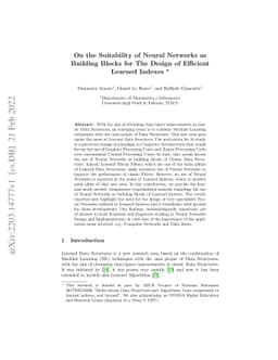 On the Suitability of Neural Networks as Building Blocks for The Design
  of Efficient Learned Indexes