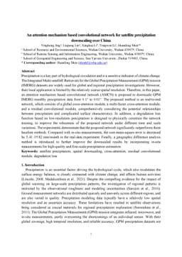 An attention mechanism based convolutional network for satellite
  precipitation downscaling over China