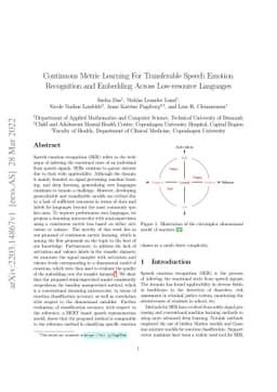 Continuous Metric Learning For Transferable Speech Emotion Recognition
  and Embedding Across Low-resource Languages