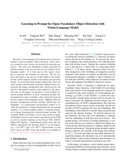 Learning to Prompt for Open-Vocabulary Object Detection with
  Vision-Language Model