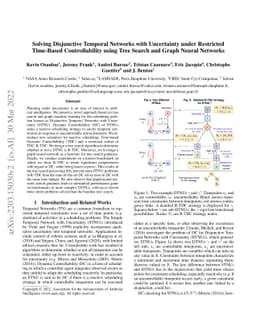 Solving Disjunctive Temporal Networks with Uncertainty under Restricted
  Time-Based Controllability using Tree Search and Graph Neural Networks