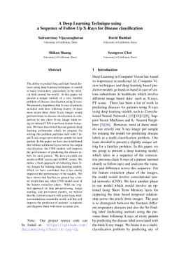 A Deep Learning Technique using a Sequence of Follow Up X-Rays for
  Disease classification