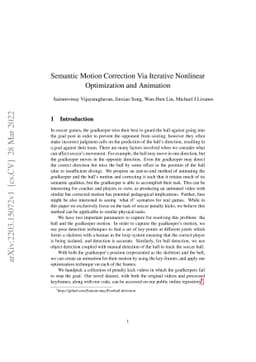 Semantic Motion Correction Via Iterative Nonlinear Optimization and
  Animation