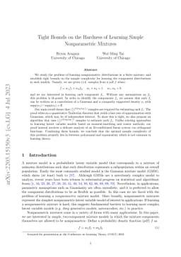 Tight Bounds on the Hardness of Learning Simple Nonparametric Mixtures