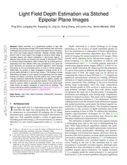 Light Field Depth Estimation via Stitched Epipolar Plane Images