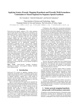 Applying Syntax$\unicode{x2013}$Prosody Mapping Hypothesis and Prosodic
  Well-Formedness Constraints to Neural Sequence-to-Sequence Speech Synthesis