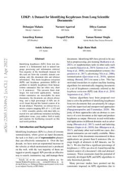 LDKP: A Dataset for Identifying Keyphrases from Long Scientific
  Documents