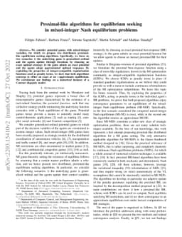 Proximal-like algorithms for equilibrium seeking in mixed-integer Nash
  equilibrium problems