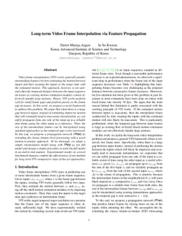 Long-term Video Frame Interpolation via Feature Propagation