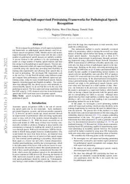 Investigating Self-supervised Pretraining Frameworks for Pathological
  Speech Recognition