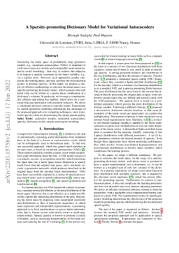 A Sparsity-promoting Dictionary Model for Variational Autoencoders