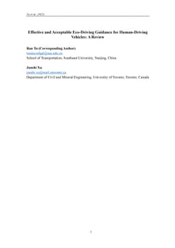 Effective and Acceptable Eco-Driving Guidance for Human-Driving
  Vehicles: A Review