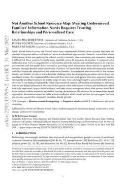 Not Another School Resource Map: Meeting Underserved Families'
  Information Needs Requires Trusting Relationships and Personalized Care