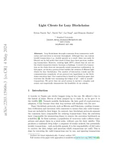 Light Clients for Lazy Blockchains